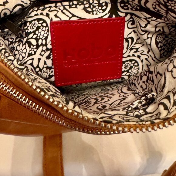 HOBO Classic Brown Tan Rustic Leather Crossbody Bag Purse Handbag - Picture 5 of 8